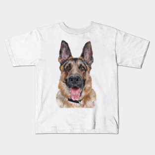 Smiling Happy German Shepherd Kids T-Shirt